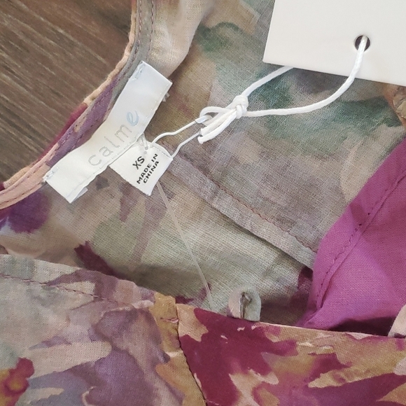 NWT JOHNNY WAS Calme Buttoned Boho Raglan Floral Slip Maxi Dress sz XS - Picture 4 of 11